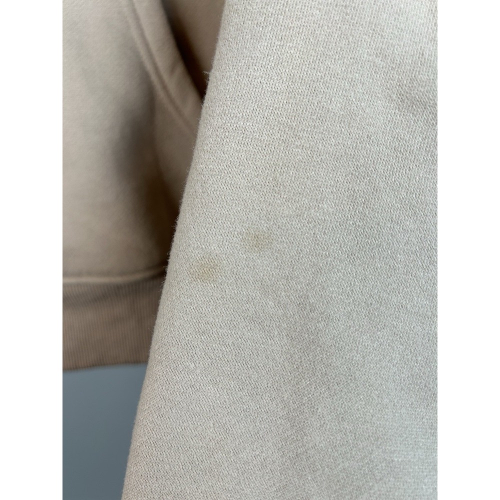 AUTOMET Women's Half Zip Cropped Sweatshirt Fleece Pullover Beige Small - Picture 9 of 10